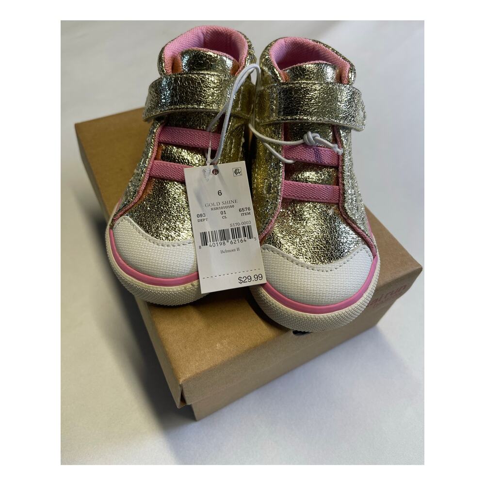 Run Kai Basics Belmont II Gold Shine Toddler Girl Size 6 (EU 22)